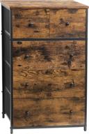 🪑 rustic casatoca tall dresser: 5 fabric drawer storage cabinet for bedroom and entryway - sturdy steel frame, wooden front and top, rustic brown and black logo