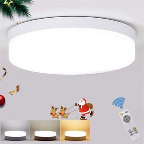 img 4 attached to 18W Dimmable Flush Mount LED Ceiling Light with Remote Control, Modern Surface Mount Flat Ceiling Lamp for Closet, Bathroom, Entryway, Kitchen - Timing Function, 3 Color Temperatures in One (3000k/4000k/6000k)