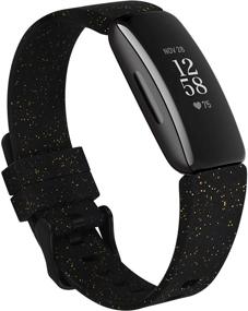 img 4 attached to 💃 KOREDA Fitbit Inspire/Inspire HR/Inspire 2 Bands for Women Men - Shiny Glitter Silicone Strap Replacement Wristband Accessories, Soft & Durable - Black