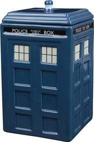 img 1 attached to 🚀 Doctor Who TARDIS Cookie Jar - Collectible Ceramic Police Box with Lid - 10 Inches Tall