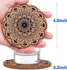 img 2 attached to 🌿 Magnificent Mandala: Stylish Cork Coasters with Coaster Holder