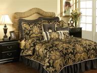 🌟 sumptuous elegance: austin horn classics 4-piece lismore bedding collection in black for queen beds logo