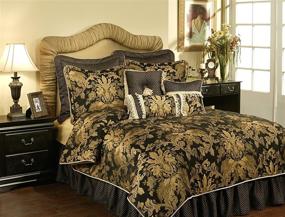 img 1 attached to 🌟 Sumptuous Elegance: Austin Horn Classics 4-Piece Lismore Bedding Collection in Black for Queen Beds