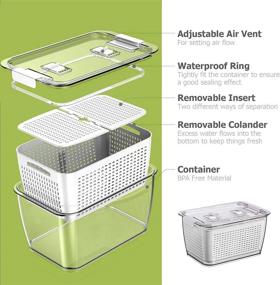 img 2 attached to 🍎 Sbamdon Clear Fruit Storage Containers for Fridge - Small, Medium, Large Produce Containers Saver - Stackable Refrigerator Organizer Bins with Lids - Food Keeper for Salad, Cherry, Vegetable - 3 Pack