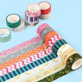 img 2 attached to 🎨 LotFancy Washi Tape Set - 30 Rolls of 15mm Wide Colored Masking Tape for DIY Craft, Scrapbooking, Bullet Journals, Planners, Gift Wrapping - Decorative Tape Supplies