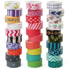 img 4 attached to 🎨 LotFancy Washi Tape Set - 30 Rolls of 15mm Wide Colored Masking Tape for DIY Craft, Scrapbooking, Bullet Journals, Planners, Gift Wrapping - Decorative Tape Supplies