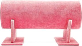 img 1 attached to 🌸 Chic Pink Velvet T-Bar Jewelry Display Stand: Organize and Showcase Your Accessories (12 x 6.5 x 7 Inches)