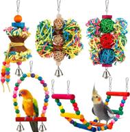 🐦 bbjinronjy bird parakeet toys: foraging, shredding & swinging - ideal cage accessories for parrots, lovebirds, cockatiels & conures logo