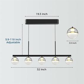 img 1 attached to 🔆 Upgrade Your Kitchen with Joyxeon 32-Inch Wide Modern LED Pendant Light - Elegant 3000K Warm White Illumination (Not Dimmable)