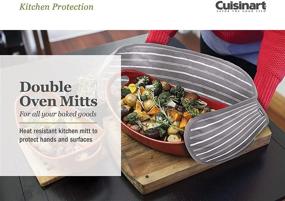 img 3 attached to 🧤 Стильная пара квилтованных кухонных перчаток Cuisinart с полосатым тоновым рисунком – Защита рук и предплечий от высокой температуры – Идеально подходит для посуды, выпечки и горячих кастрюль – Размеры: 7,5 х 35 дюймов, цвет титановый серый.