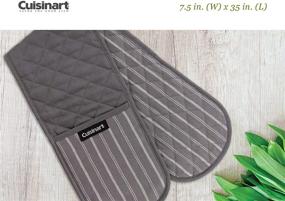 img 1 attached to 🧤 Стильная пара квилтованных кухонных перчаток Cuisinart с полосатым тоновым рисунком – Защита рук и предплечий от высокой температуры – Идеально подходит для посуды, выпечки и горячих кастрюль – Размеры: 7,5 х 35 дюймов, цвет титановый серый.