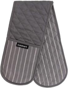 img 4 attached to 🧤 Стильная пара квилтованных кухонных перчаток Cuisinart с полосатым тоновым рисунком – Защита рук и предплечий от высокой температуры – Идеально подходит для посуды, выпечки и горячих кастрюль – Размеры: 7,5 х 35 дюймов, цвет титановый серый.