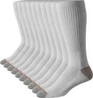 best-selling set of 10 pairs of men's moisture-wicking cotton crew socks with arch support, cushioning, and mesh ventilation логотип