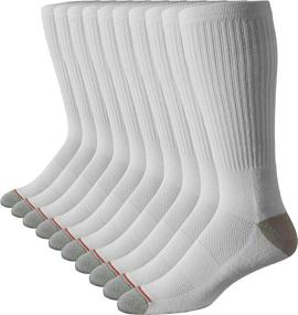 img 4 attached to Best-Selling Set of 10 Pairs of Men's Moisture-Wicking Cotton Crew Socks with Arch Support, Cushioning, and Mesh Ventilation