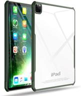 📱 xundd ipad pro 11" 2020 & 2018 case - ultra slim clear back cover, shock absorption tpu edge bumper - dark green [supports apple pencil pairing/charging] logo