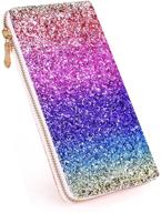 sparkling glitter wallet handbag – long purse, elegant clutch with card holder for women logo