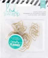📎 heidi swapp 312569 12-piece memory planner diamond paper clips - gold foil finish logo