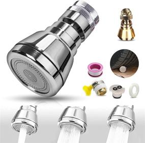 img 4 attached to 🚿 Enhanced Swivel Kitchen Sink Faucet Aerator - High Pressure, Big Angle, Solid Copper Tap Head with Large Flow and Non-Slip Sprayer - Anti-Splash, No-Leakage Faucet Nozzle (Short 22-inch)