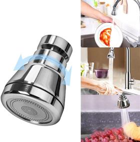 img 1 attached to 🚿 Enhanced Swivel Kitchen Sink Faucet Aerator - High Pressure, Big Angle, Solid Copper Tap Head with Large Flow and Non-Slip Sprayer - Anti-Splash, No-Leakage Faucet Nozzle (Short 22-inch)