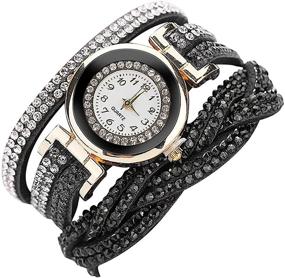 img 3 attached to CdyBox Fashion Rhinestone Bracelet Watches