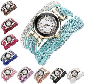 img 4 attached to CdyBox Fashion Rhinestone Bracelet Watches