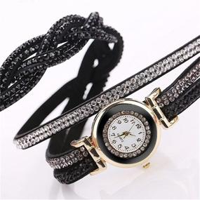 img 1 attached to CdyBox Fashion Rhinestone Bracelet Watches