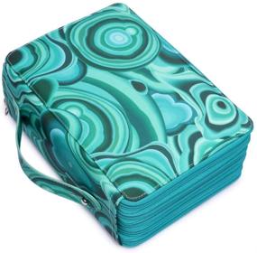 img 4 attached to YOUNGCOL Marble Green Colored Pencil Case - Large Capacity 250 Slots Pencil Holder Pen Bag - Printed Pattern Pencil Organizer Box
