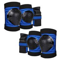 geelife knee pads elbow pads wrist guards 3 in 1 skateboard protective gear set for rollerblading skateboarding cycling skating scooter bike kids/adults (blue логотип