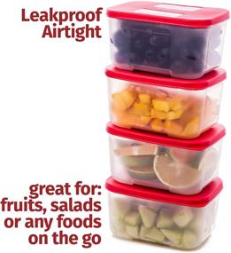 img 1 attached to 🥶 Quicker Defrost - Reusable Freezer Containers with Lids Set 23.5 oz (Pack of 4) - Airtight Plastic Jars for Soups, Leftovers, Meal Prep, and Food Storage