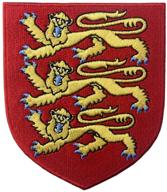 🦁 embroidered british lion shield iron on sew on patch - england royal coat of arms emblem logo