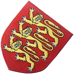 img 2 attached to 🦁 Embroidered British Lion Shield Iron On Sew On Patch - England Royal Coat of Arms Emblem