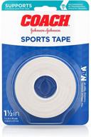 🏋️ johnson &amp; johnson coach sports tape, breathable cloth tape for joint support and protection, fingers, wrists, ankles, 1.5" x 10 yards (pack of 11) logo