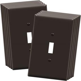 img 4 attached to 🔘 ENERLITES 8811O-BR-10PCS: Unbreakable Brown Jumbo Toggle Light Switch Wall Plate, 1-Gang, 10-Pack