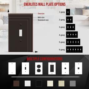 img 2 attached to 🔘 ENERLITES 8811O-BR-10PCS: Unbreakable Brown Jumbo Toggle Light Switch Wall Plate, 1-Gang, 10-Pack