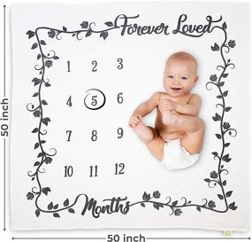 img 3 attached to 👶 Organic Cotton Muslin Baby Monthly Milestone Blanket - Extra Large 50"x 50" Size - Ideal for Newborn Boys and Girls - Photography Prop, 1-12 Months Photo Background, Shower Gift - GOTS Certified