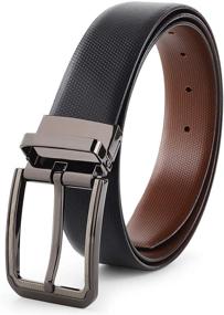 img 4 attached to Reversible Classic Italian Leather Finish Men's Accessories and Belts