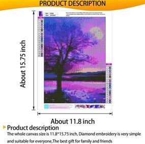 img 2 attached to 🌳 5D Diamond Painting Kit: Full Drill Set for Adults or Kids - Purple Tree Style