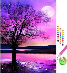 img 4 attached to 🌳 5D Diamond Painting Kit: Full Drill Set for Adults or Kids - Purple Tree Style