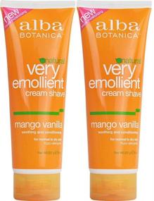 img 1 attached to Alba Natural Cream Shave with Mango Vanilla, 🥭 8 Ounce (Pack of 2) – Extra Emollient Formula