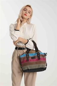 img 3 attached to 🌈 Stylish Crossbody Handbags with Adjustable Rainbow Striped Design for Women