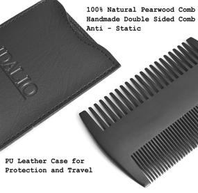 img 2 attached to 🧔 IDALIO Beard Grooming Set for Men - Natural Boar Bristle Brush, Pear Wood Comb, and Stainless Steel Trimming Scissors