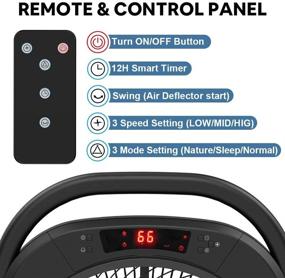 img 2 attached to 🌬️ 12-Inch Table Fan with Remote Control - Quiet Floor Fan, 3 Speeds & Timer - Ideal Air Circulation for Home Office, Desktop, Bedroom