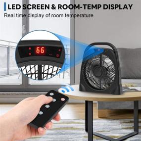 img 3 attached to 🌬️ 12-Inch Table Fan with Remote Control - Quiet Floor Fan, 3 Speeds & Timer - Ideal Air Circulation for Home Office, Desktop, Bedroom