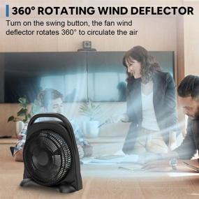 img 1 attached to 🌬️ 12-Inch Table Fan with Remote Control - Quiet Floor Fan, 3 Speeds & Timer - Ideal Air Circulation for Home Office, Desktop, Bedroom