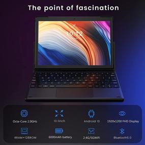 img 3 attached to 📱 LMNBBS Tablet with Keyboard: Octa-Core, Android 10, 4GB RAM, 128GB Storage, FHD Display