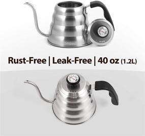 img 2 attached to ☕️ Gooseneck Kettle with Thermometer - Precision Pour Over Coffee and Tea Maker - Triple Layered Base, Anti-Rust - For all Stovetops, 40 oz (1.2L)