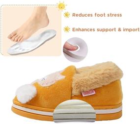 img 2 attached to 🐻 Warm and Cute Cartoon Toddler Slippers: Boys and Girls Plush Fur Indoor House Shoes