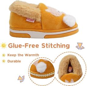 img 3 attached to 🐻 Warm and Cute Cartoon Toddler Slippers: Boys and Girls Plush Fur Indoor House Shoes