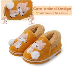 img 1 attached to 🐻 Warm and Cute Cartoon Toddler Slippers: Boys and Girls Plush Fur Indoor House Shoes