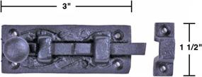 img 2 attached to 🔒 Renovator's Supply: 2 Black Rustproof Wrought Iron Slide Bolts - 3" Wide